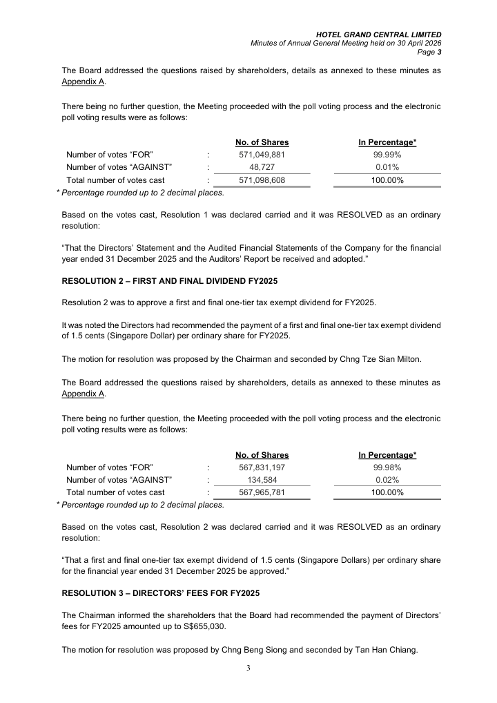 Annual general meeting minutes before redaction