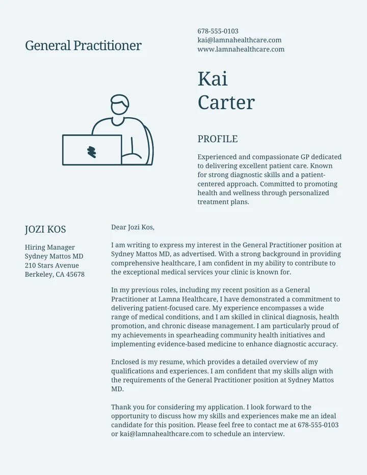 English application letter before translation