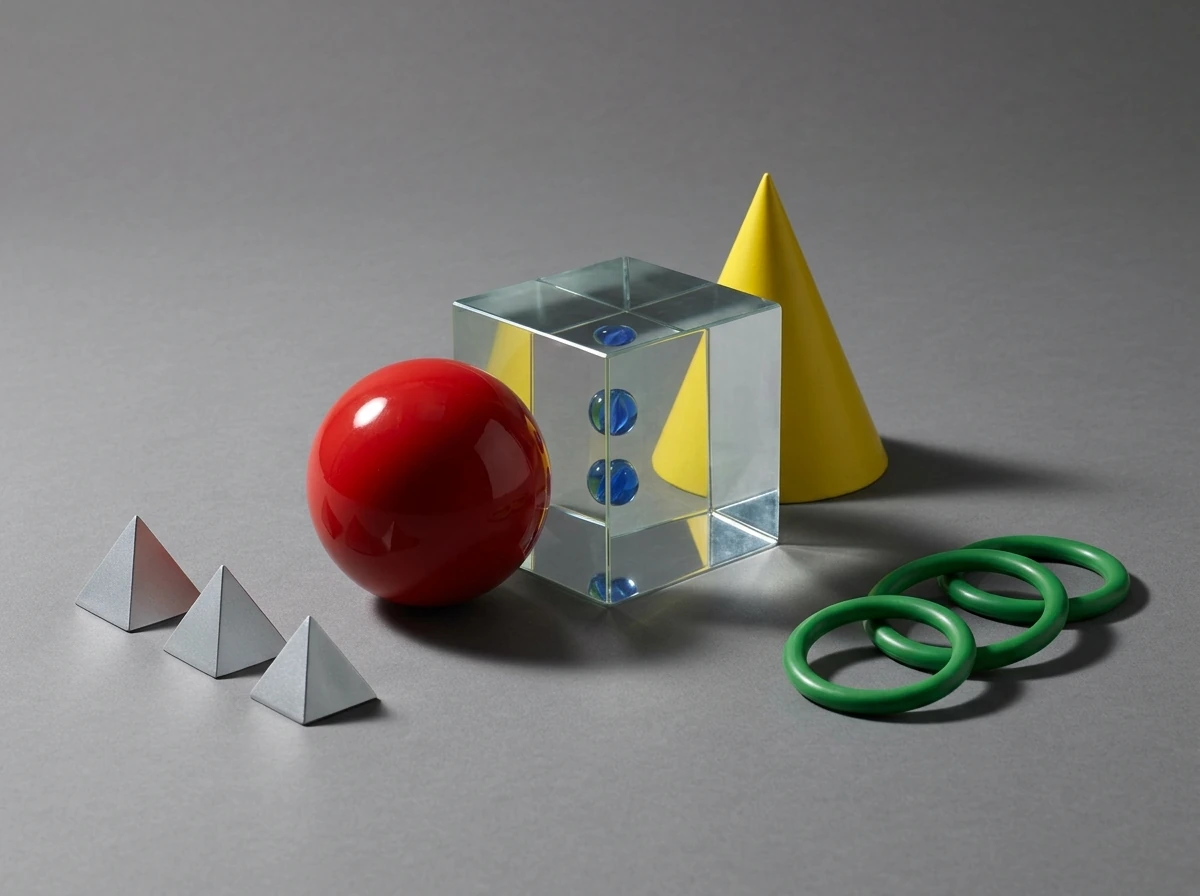 A studio still life testing transparency, depth and shadows